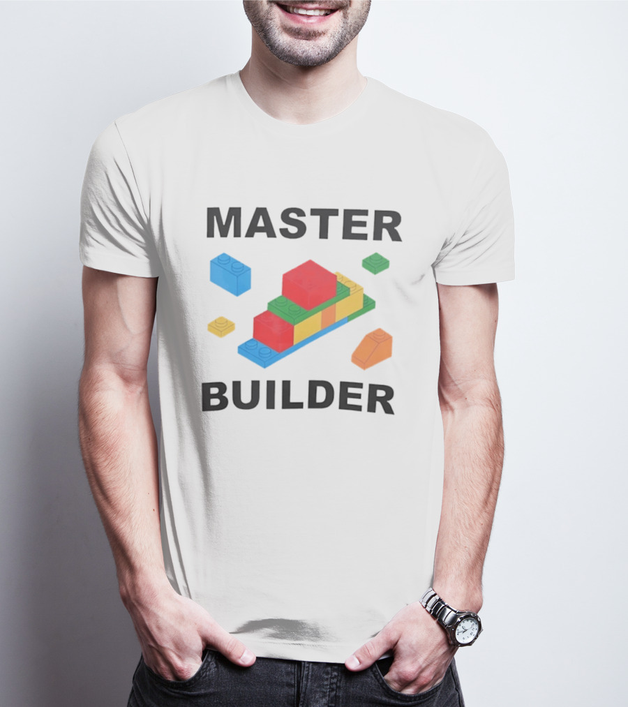 Master Builder Colorful Bricks Construction Fun T-Shirt