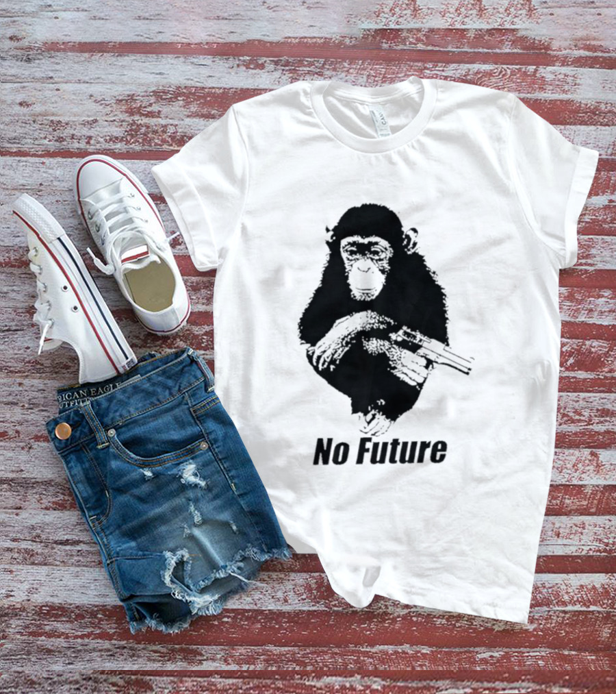 Monkey No Future With Gun T-Shirt