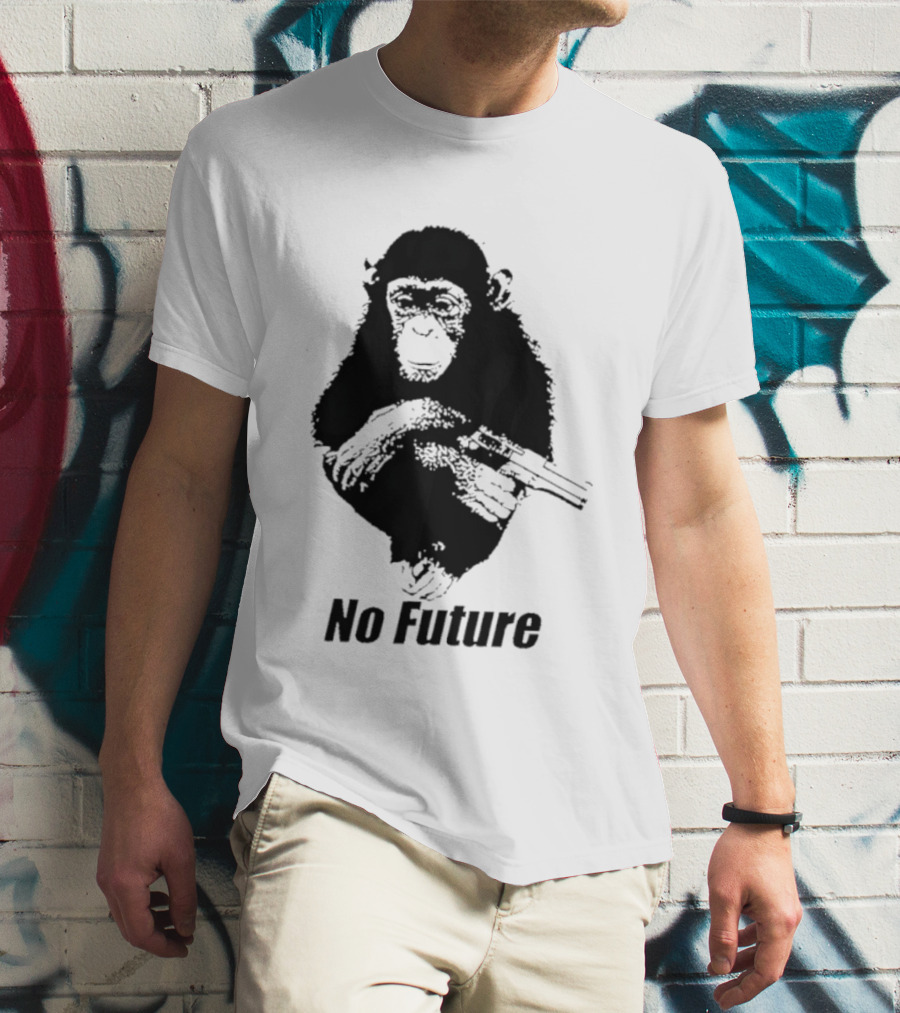 Monkey No Future With Gun T-Shirt