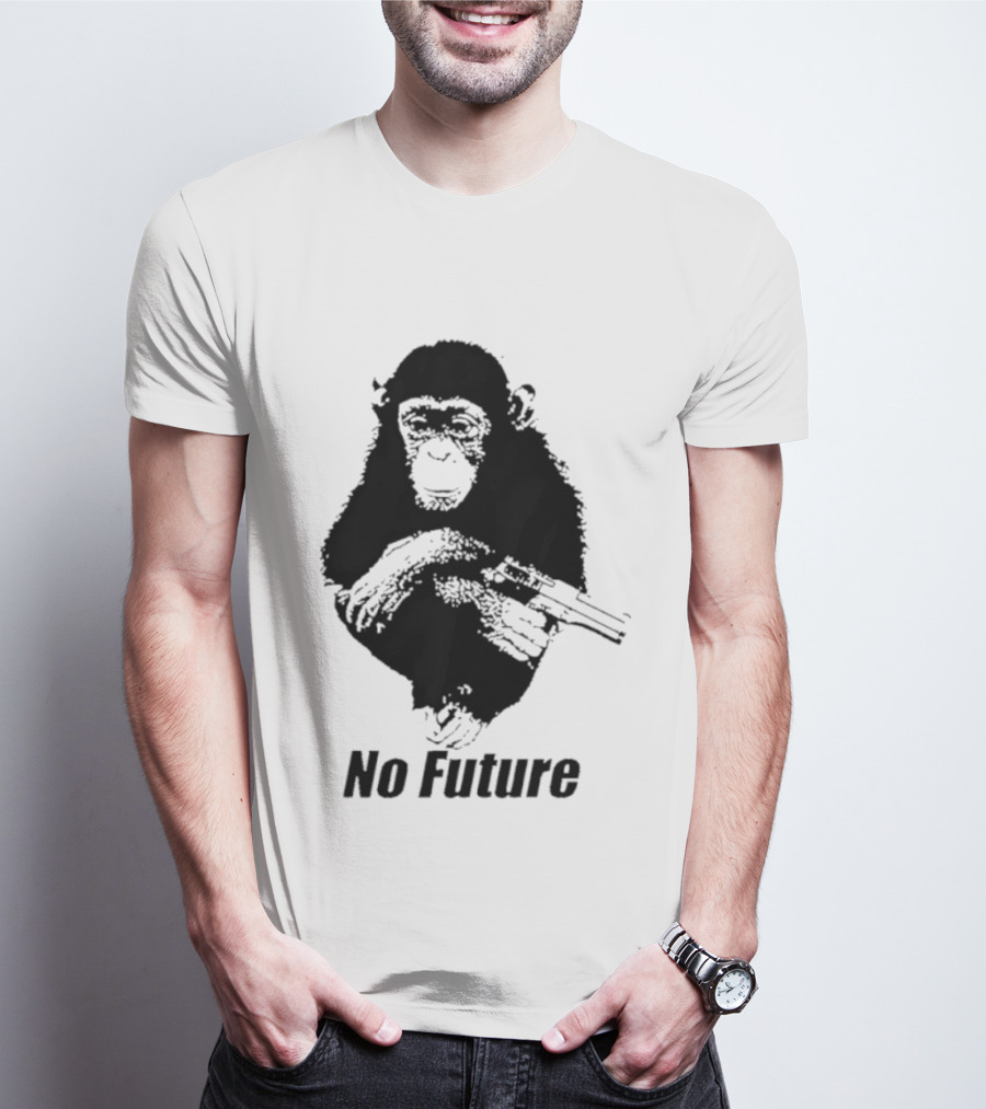 Monkey No Future With Gun T-Shirt