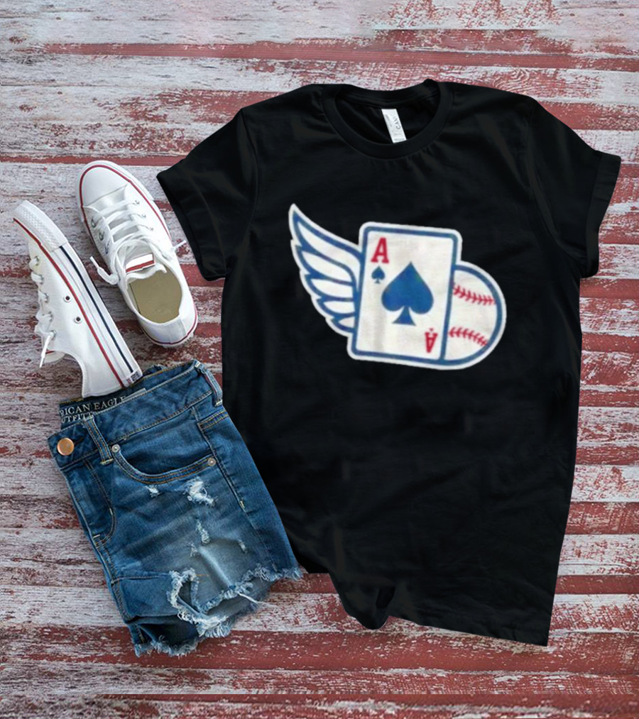 Ace Of Spades Baseball Winged Playing Card T-Shirt