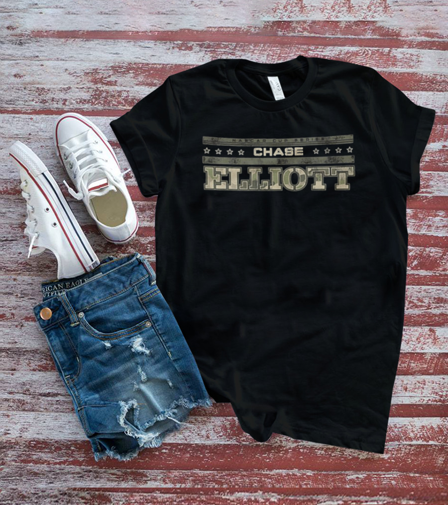 NASCAR Cup Series Chase Elliott Camo American Flag 2026 2 Sided T-Shirt