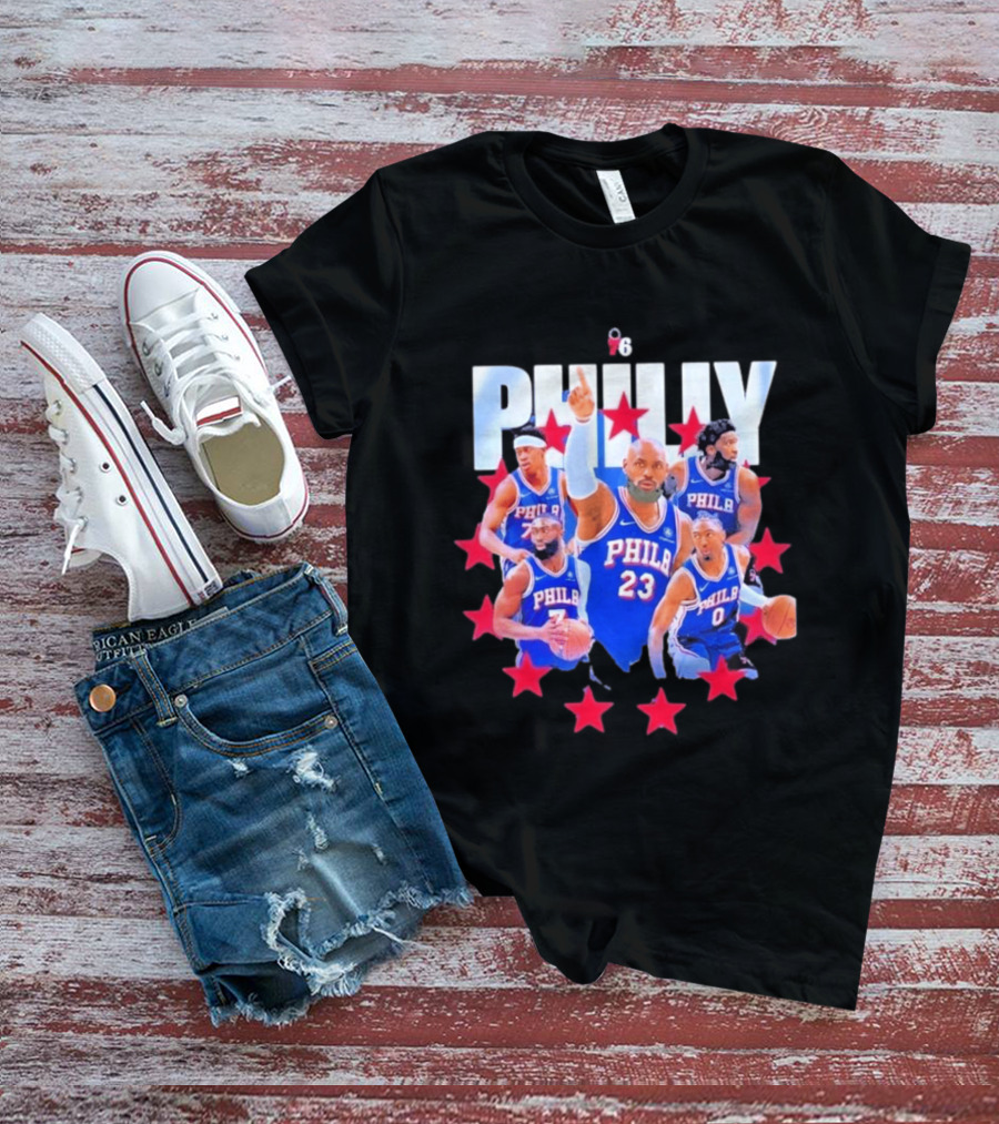 Philly LeBron James Philadelphia 76ers Basketball Mix 23 Stars T-Shirt