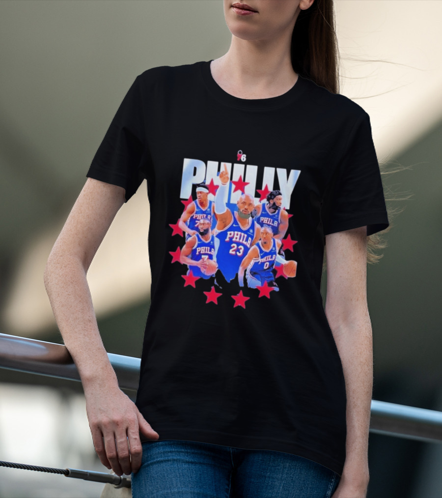 Philly LeBron James Philadelphia 76ers Basketball Mix 23 Stars T-Shirt