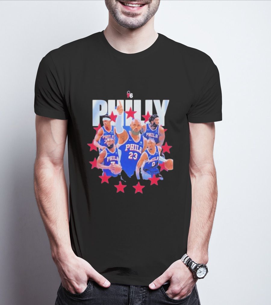 Philly LeBron James Philadelphia 76ers Basketball Mix 23 Stars T-Shirt