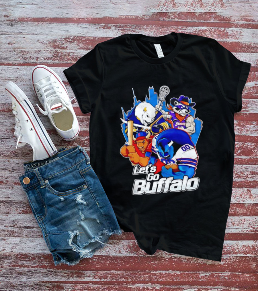 Let's Go Buffalo Bandits Sabres Bills Characters Sports Mascots T-Shirt