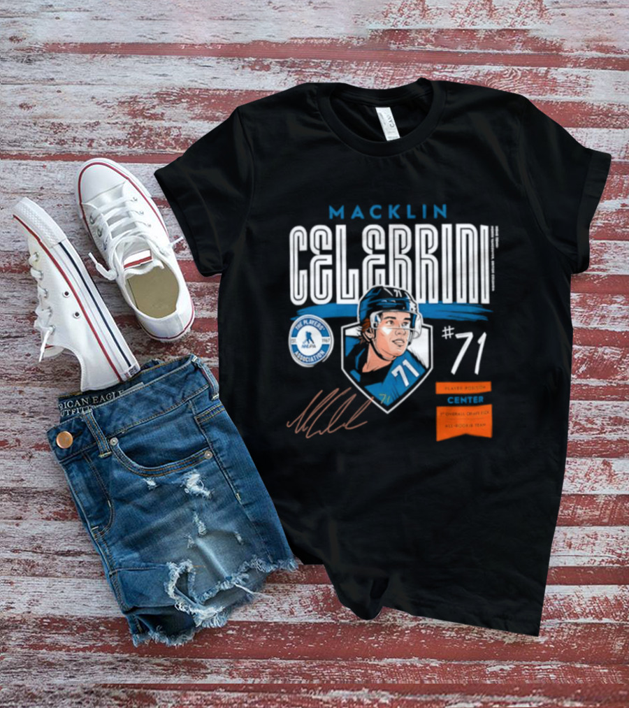 Macklin Celebrini 71 NHL Players Association All Rookie Team 2026 Pick T-Shirt