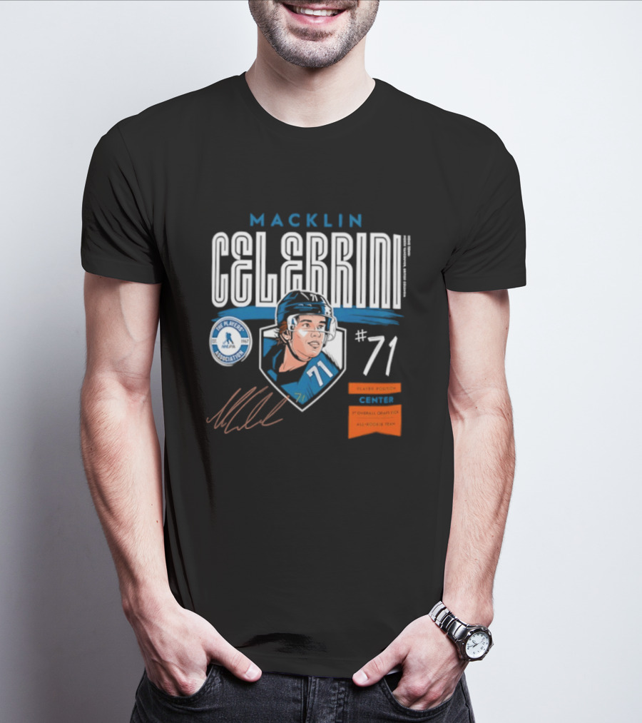 Macklin Celebrini 71 NHL Players Association All Rookie Team 2026 Pick T-Shirt