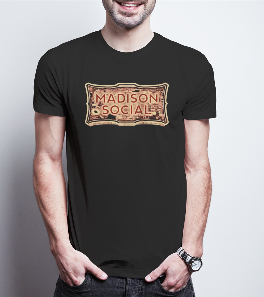 Madison Social Aerial Map Stadium Scene T-Shirt