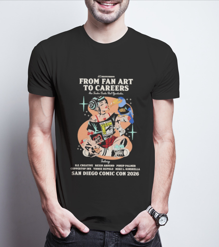 San Diego Comic Con 2026 From Fan Art To Careers Panel Featuring Babs Tarr Jenny Frison And Caspar Wijngaard T-Shirt