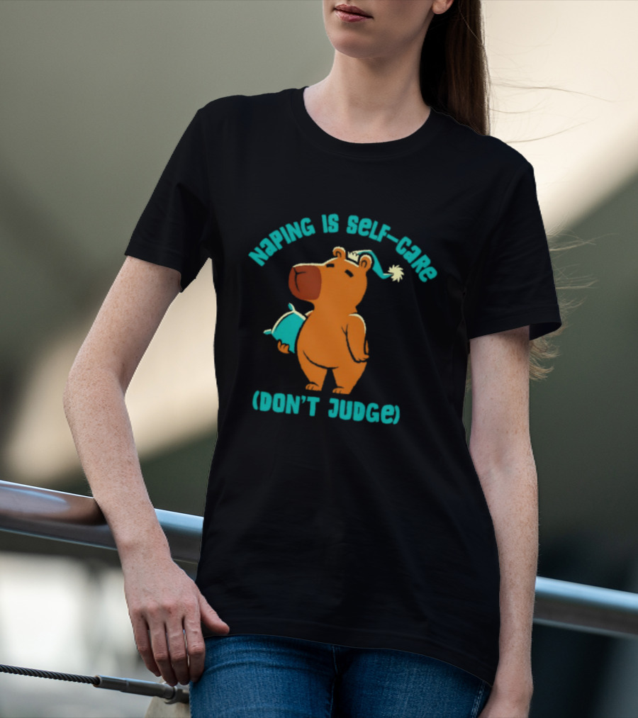 Napping Is Self Care Capybara Don't Judge T-Shirt
