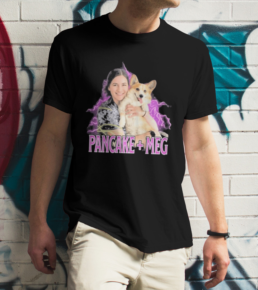 Pancake + Meg Electric Purple Corgi Hug T-Shirt
