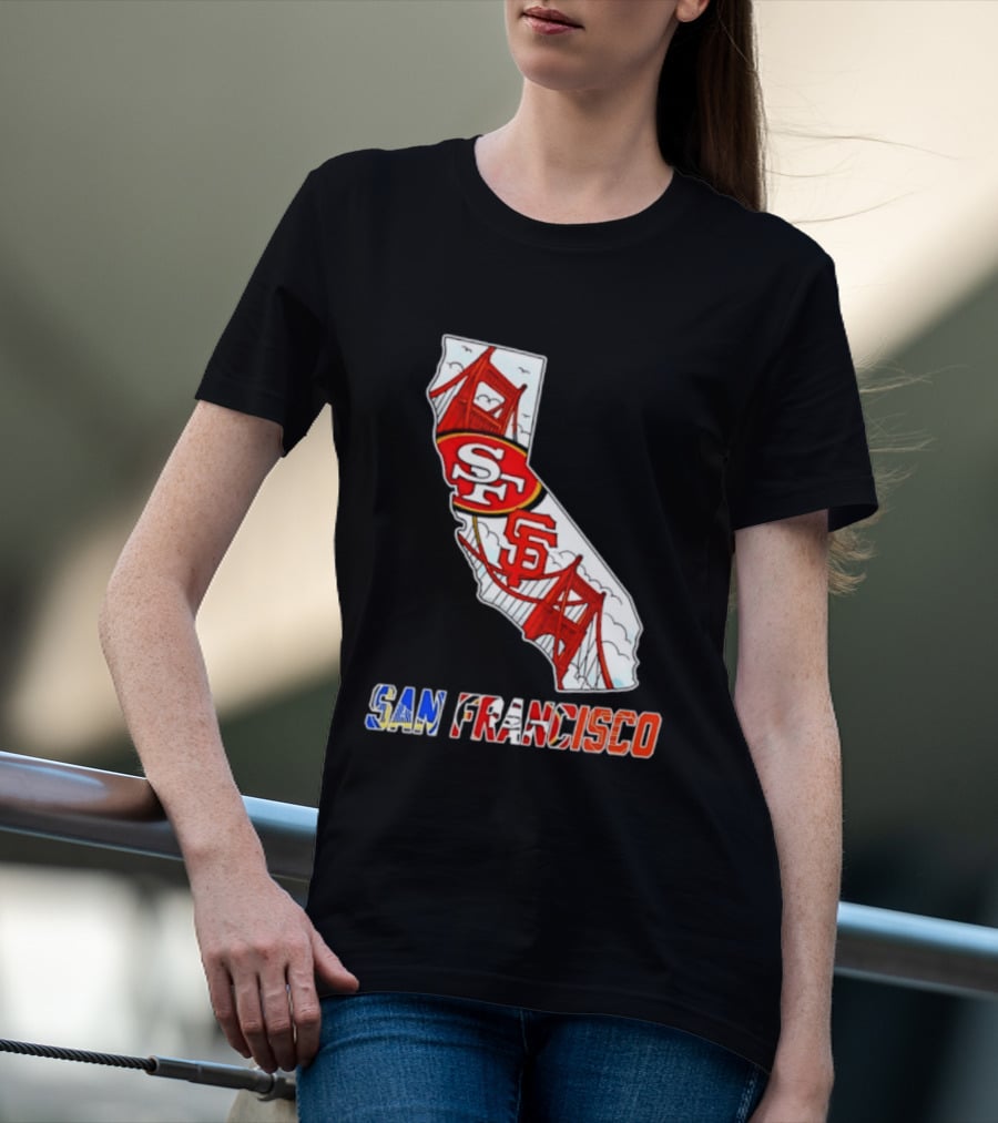 San Francisco 49ers Giants California Map T-Shirt