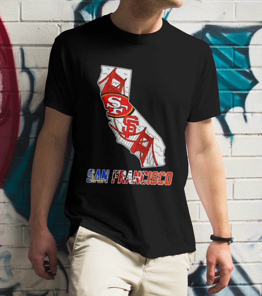 San Francisco 49ers Giants California Map T-Shirt