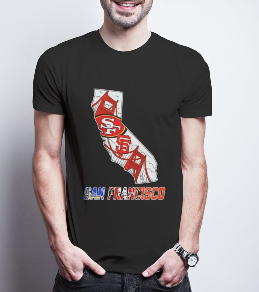 San Francisco 49ers Giants California Map T-Shirt