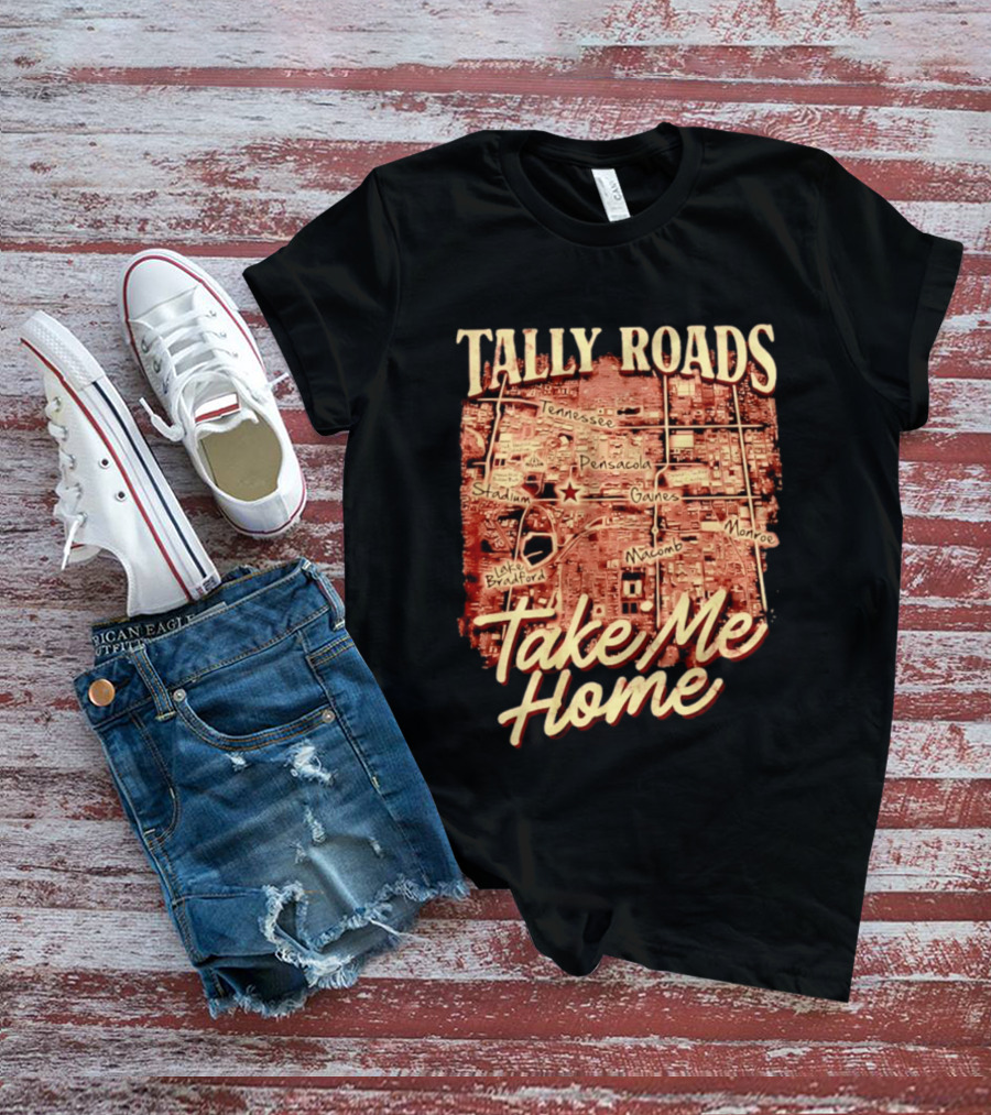 Tally Roads Map Take Me Home Tennessee Pensacola Stadium Monroe T-Shirt