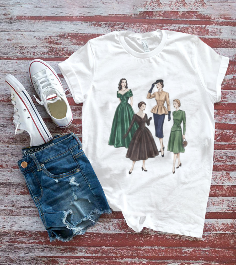 1950s Vintage Fashion Elegant Ladies Dresses T-Shirt