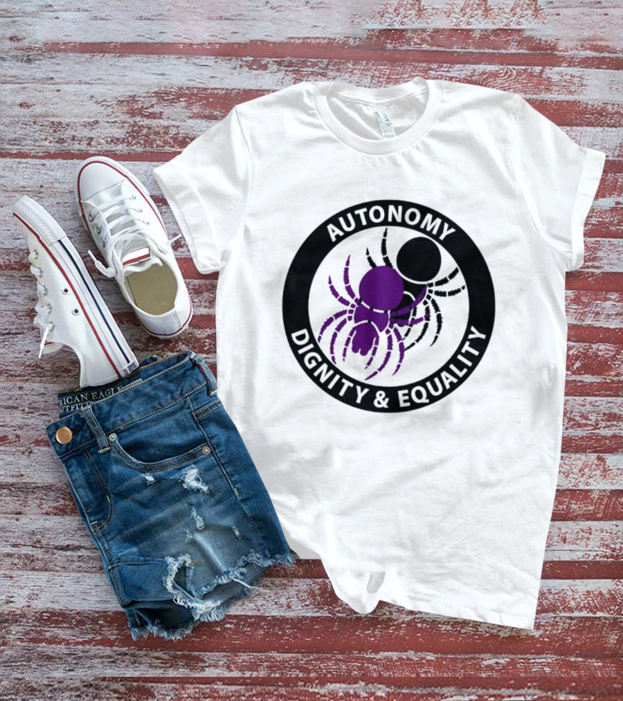 Autonomy Dignity Equality Purple Spider Emblem Social Justice T-Shirt