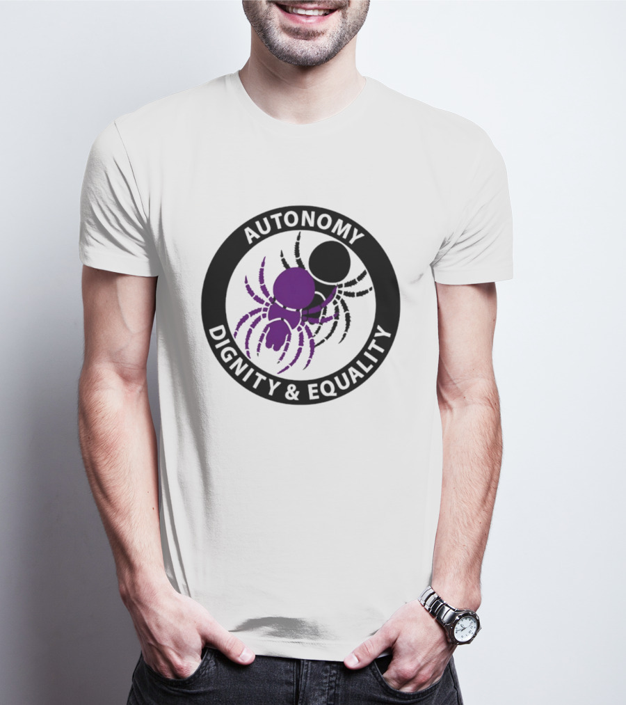 Autonomy Dignity Equality Purple Spider Emblem Social Justice T-Shirt
