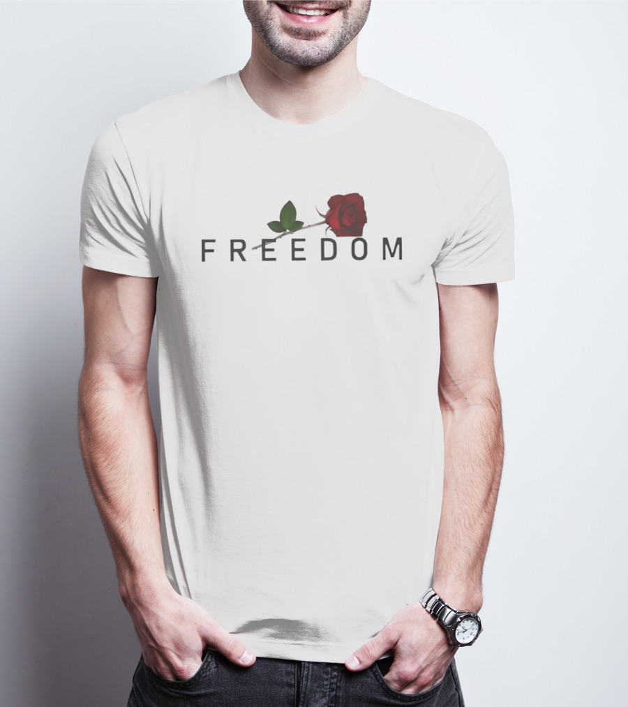 Freedom Red Rose Flower Charlie Kirk T-Shirt