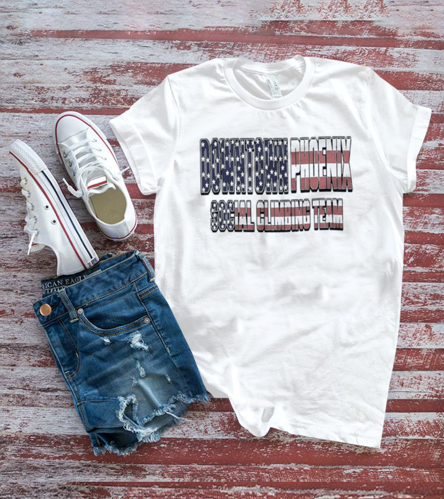 Downtown Phoenix Social Climbing Team American Flag T-Shirt