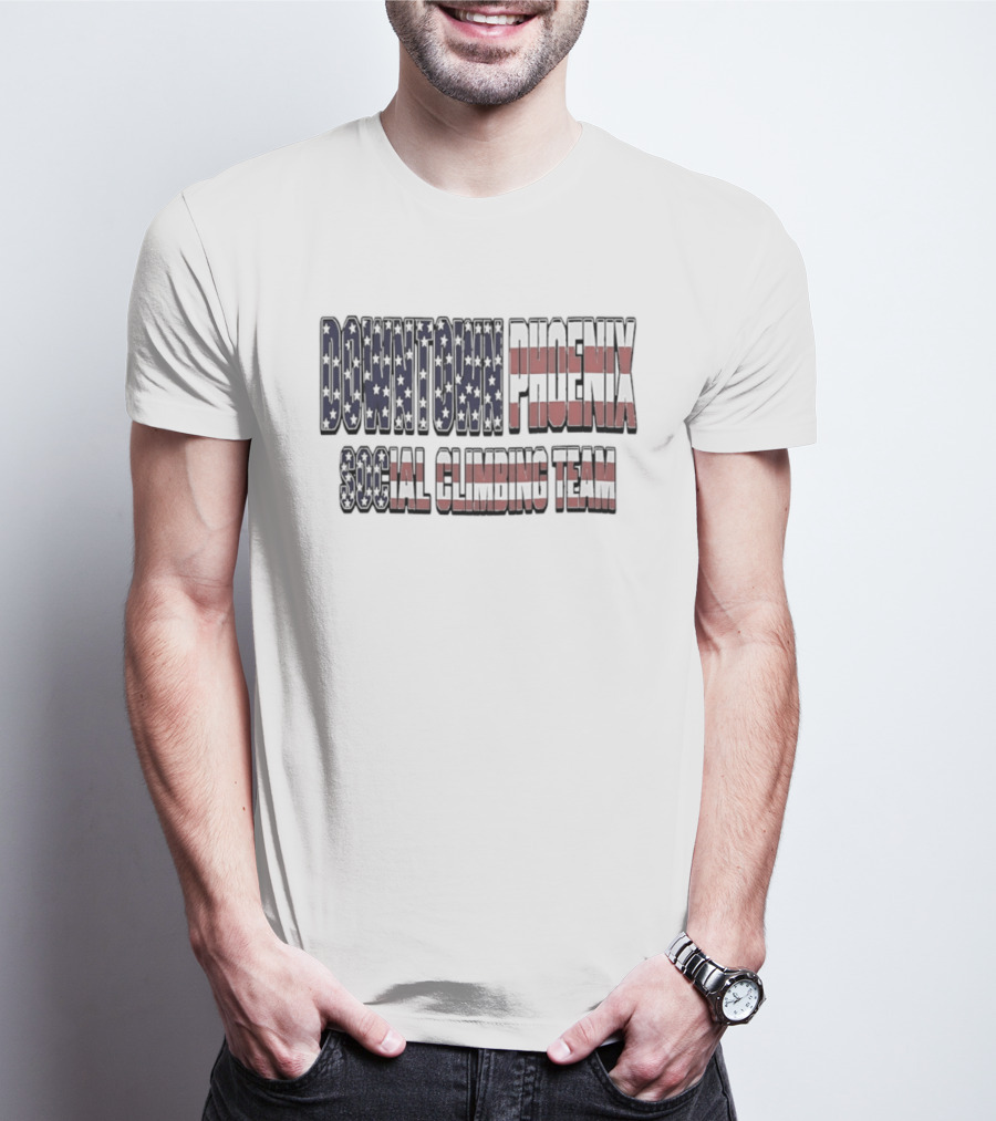 Downtown Phoenix Social Climbing Team American Flag T-Shirt
