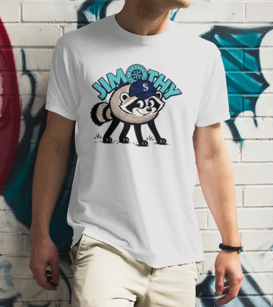 Jimothy Raccoon Seattle Night Cap With Star Compass T-Shirt