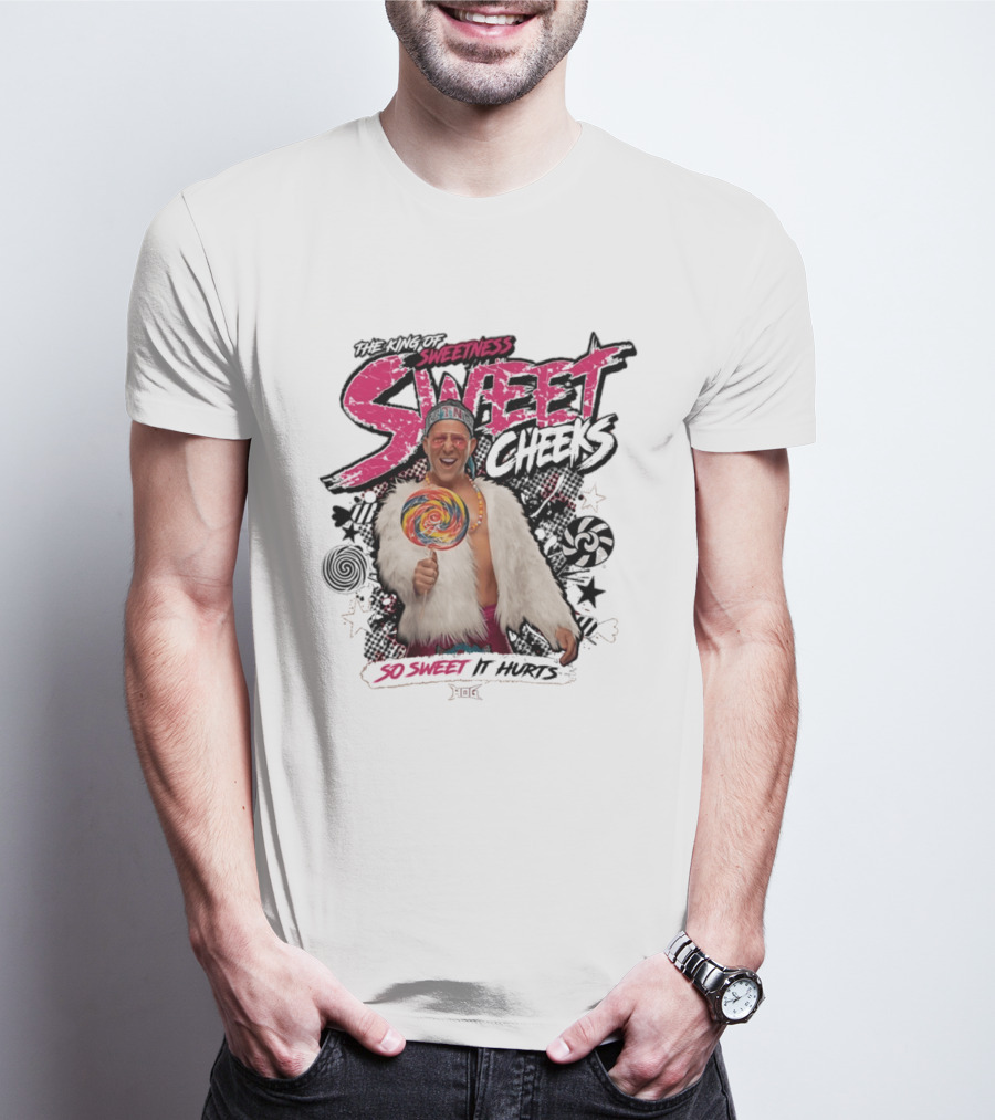 The King Of Sweetness Sweet Cheeks So Sweet It Hurts Lollipop Fur Jacket T-Shirt