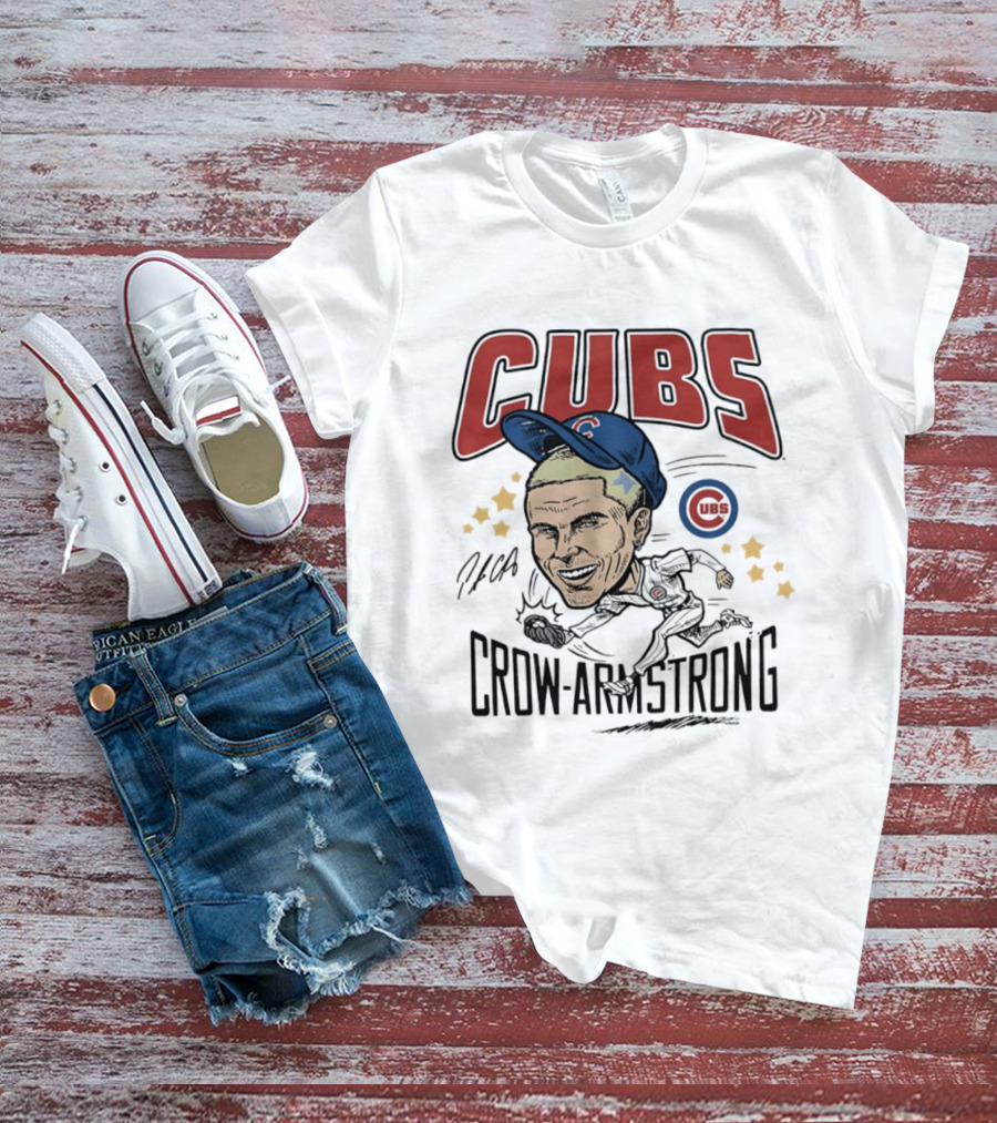 Cubs Pete Crow Armstrong Caricature MLB Player T-Shirt