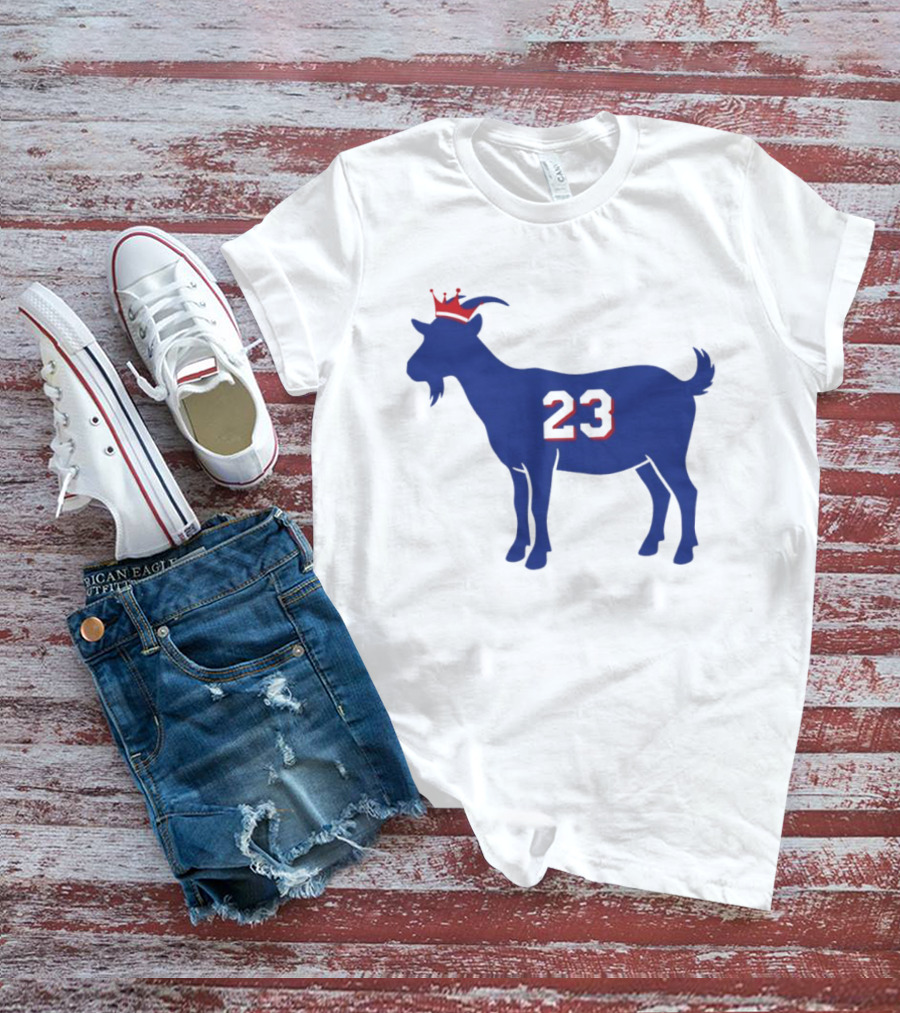 LeGOAT 23 Philadelphia Basketball Crowned Goat T-Shirt