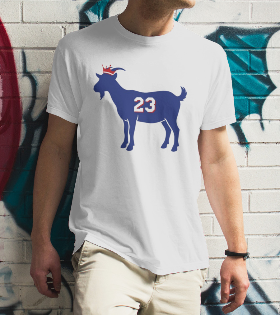 LeGOAT 23 Philadelphia Basketball Crowned Goat T-Shirt