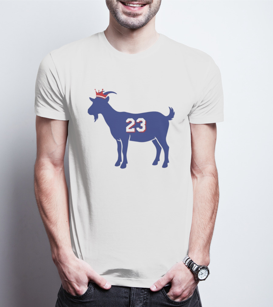 LeGOAT 23 Philadelphia Basketball Crowned Goat T-Shirt