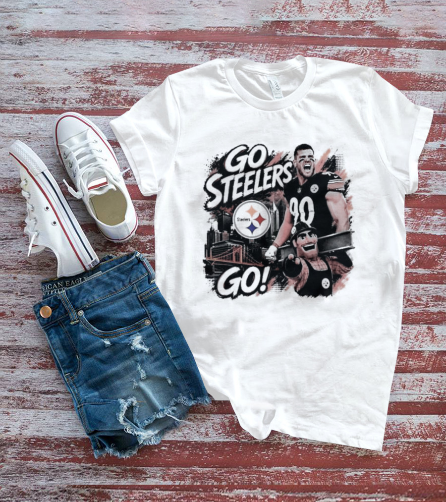Pittsburgh Steelers TJ Watt Go Steelers Go! T-Shirt