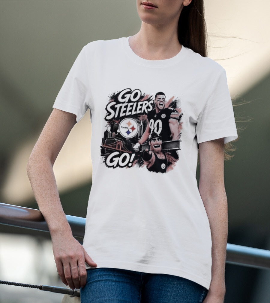 Pittsburgh Steelers TJ Watt Go Steelers Go! T-Shirt