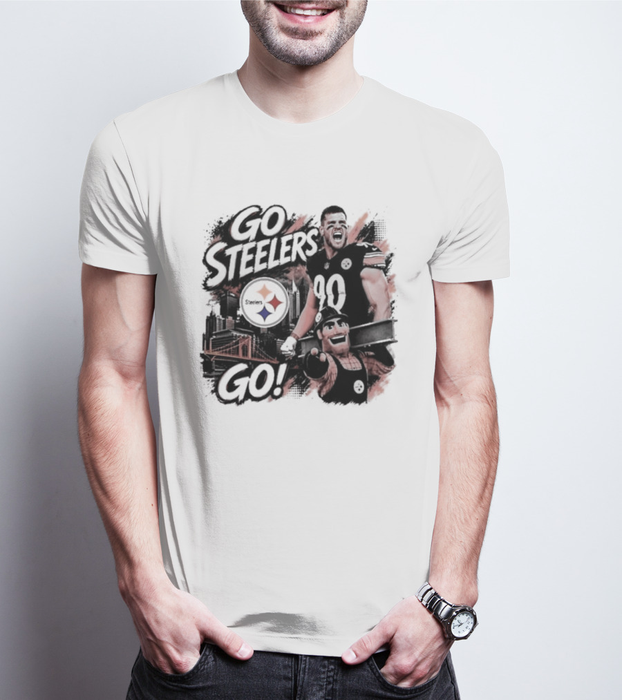 Pittsburgh Steelers TJ Watt Go Steelers Go! T-Shirt