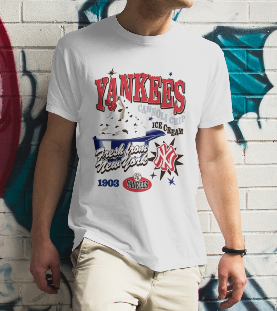 Yankees Cannoli Chip Ice Cream Fresh From New York Since 1903 T-Shirt