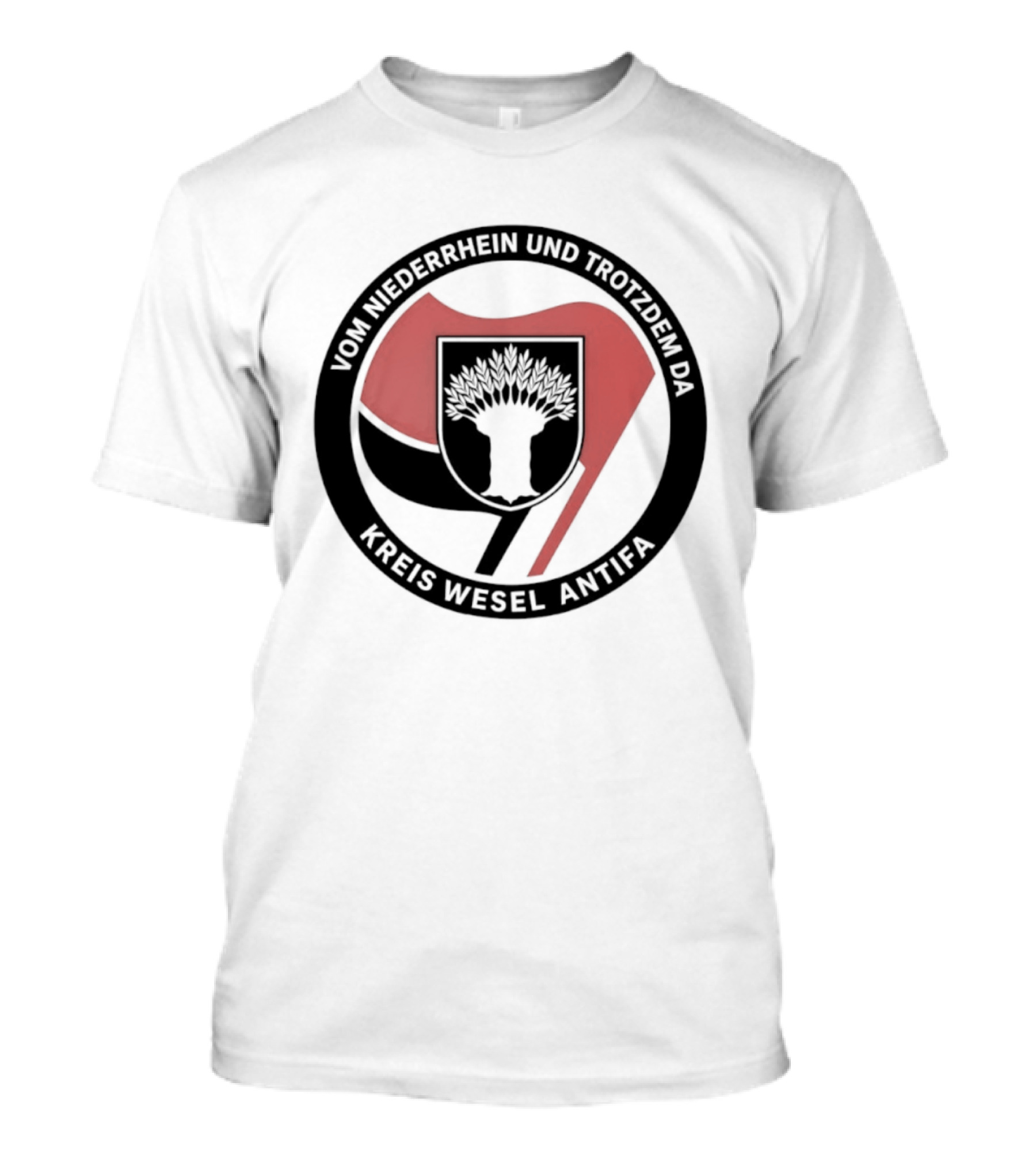 Vom Niederrhein Und Trotzdem Da Kreis Wesel Antifa T-Shirt