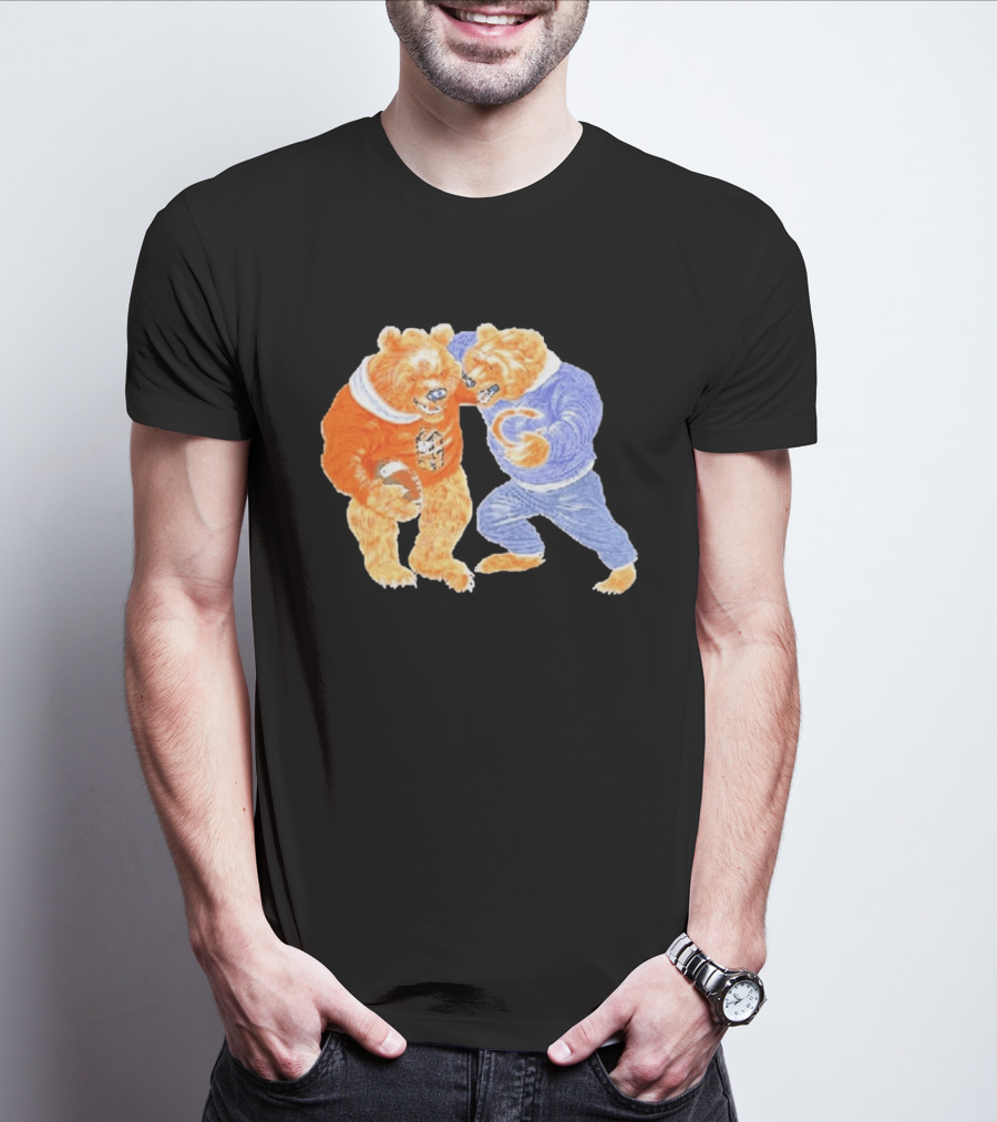 2026 Rome Odunze Bears With Football Fight T-Shirt