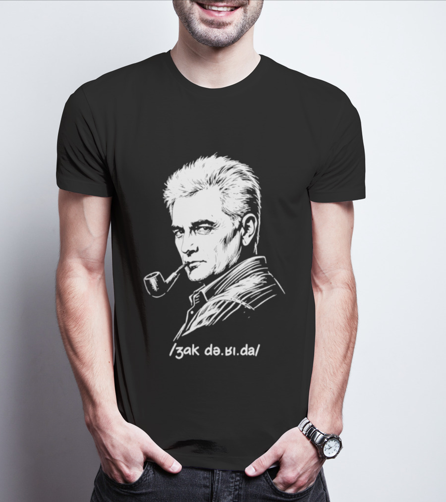 Jacques Derrida Zak De.ʁi.da Philosophy Pipe Sketch T-Shirt