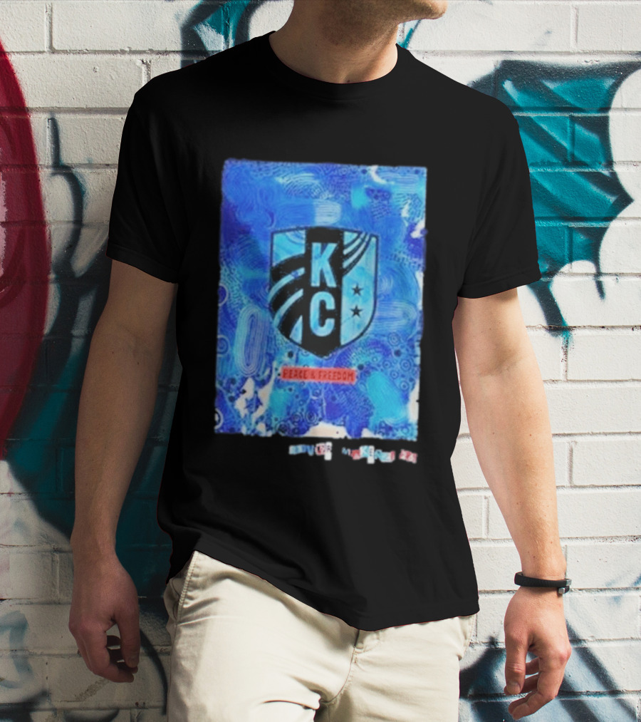 Kansas City Current KC Peace Freedom Blue T-Shirt