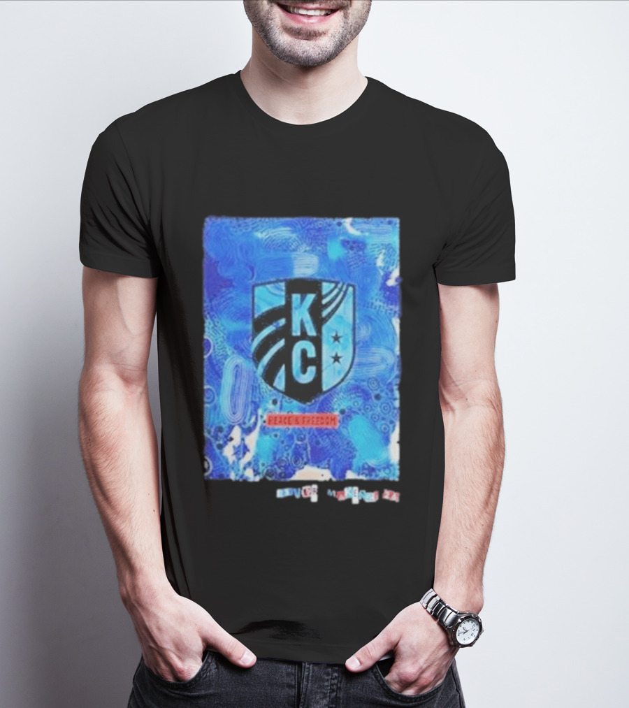 Kansas City Current KC Peace Freedom Blue T-Shirt