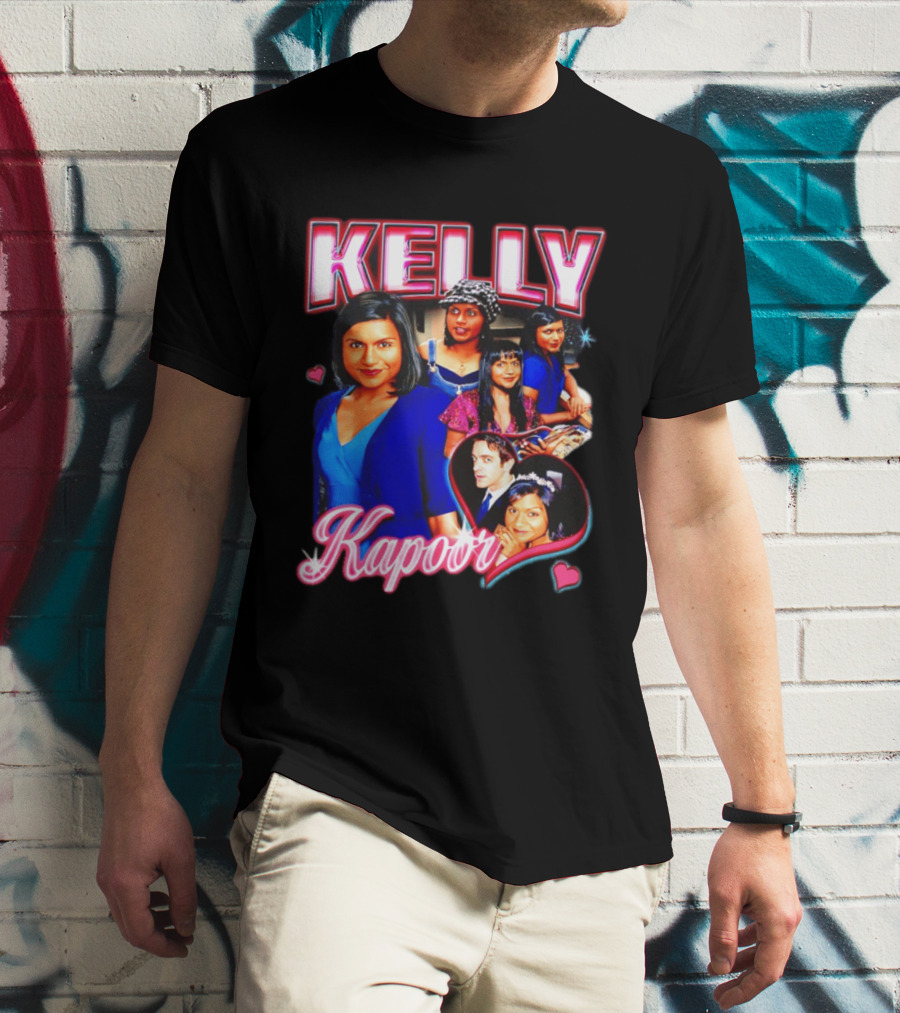 Kelly Kapoor 90s Bootleg Style With Hearts And Character Collage T-Shirt