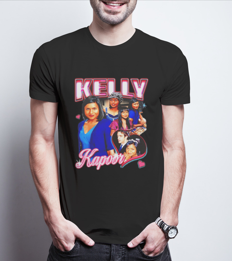 Kelly Kapoor 90s Bootleg Style With Hearts And Character Collage T-Shirt