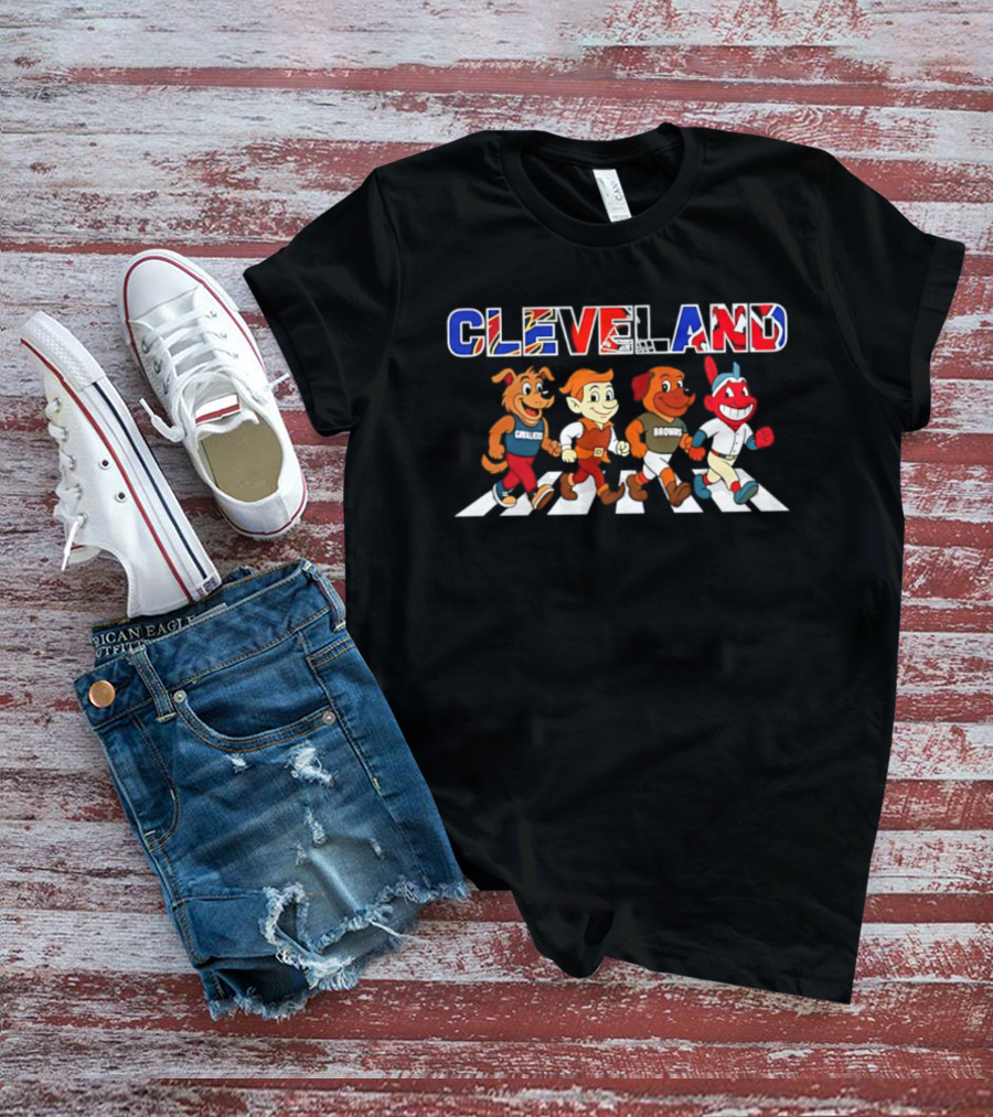 Cleveland Cavaliers Browns Indians Abbey Road Characters 2026 T-Shirt