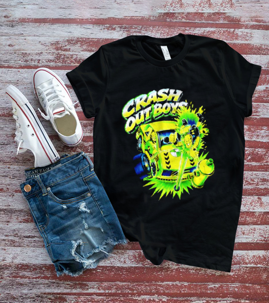 Crash Out Boys Neon Green Punk Streetwear Sludge T-Shirt