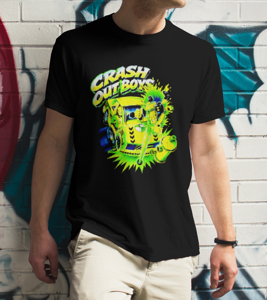 Crash Out Boys Neon Green Punk Streetwear Sludge T-Shirt