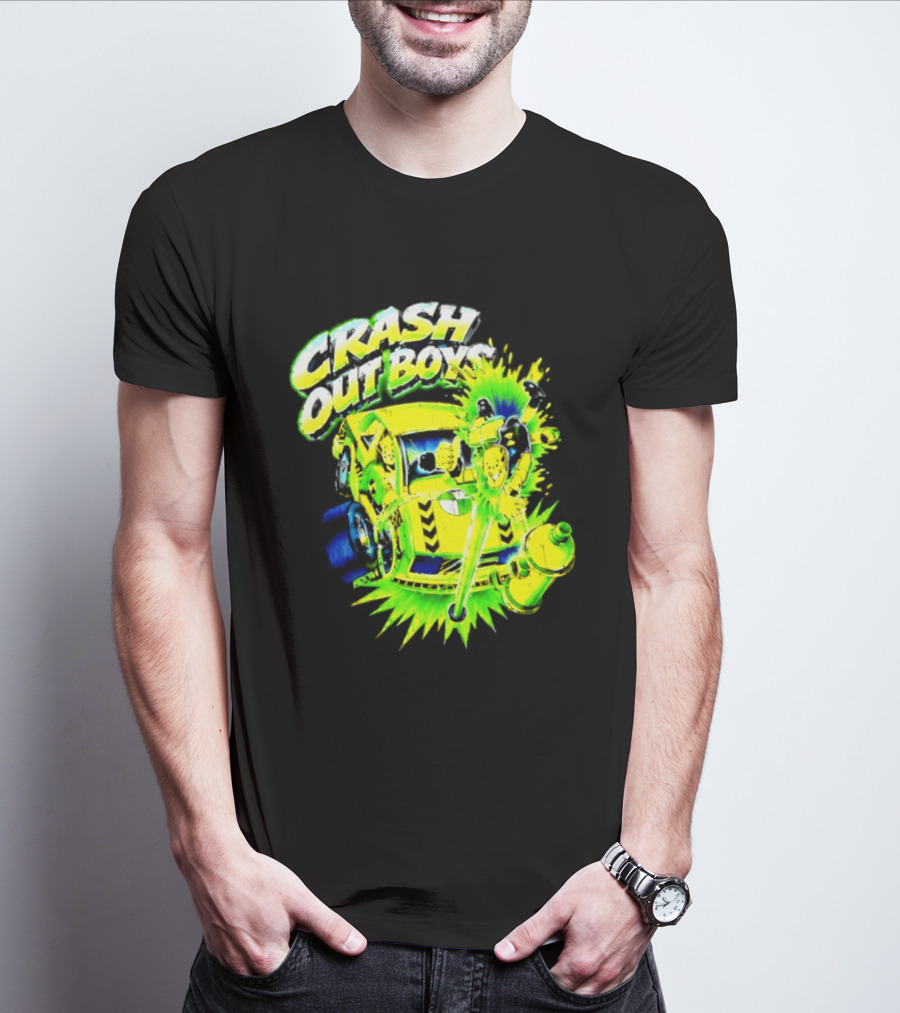Crash Out Boys Neon Green Punk Streetwear Sludge T-Shirt