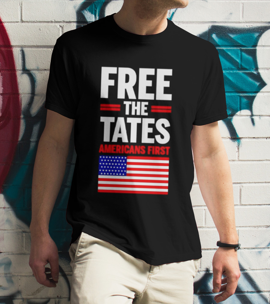 Free The Tates Americans First USA Flag T-Shirt