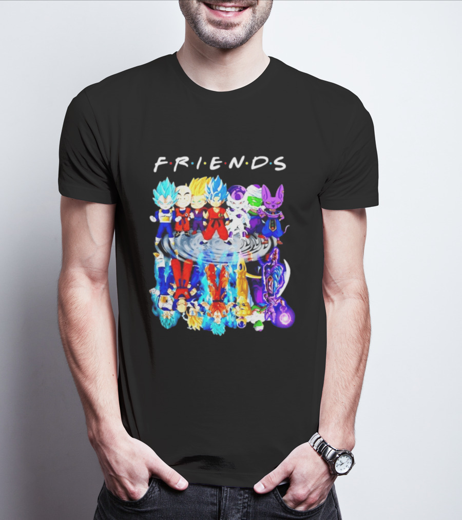 FRIENDS Dragon Ball Z Characters Goku Vegeta Piccolo Frieza Beerus T-Shirt