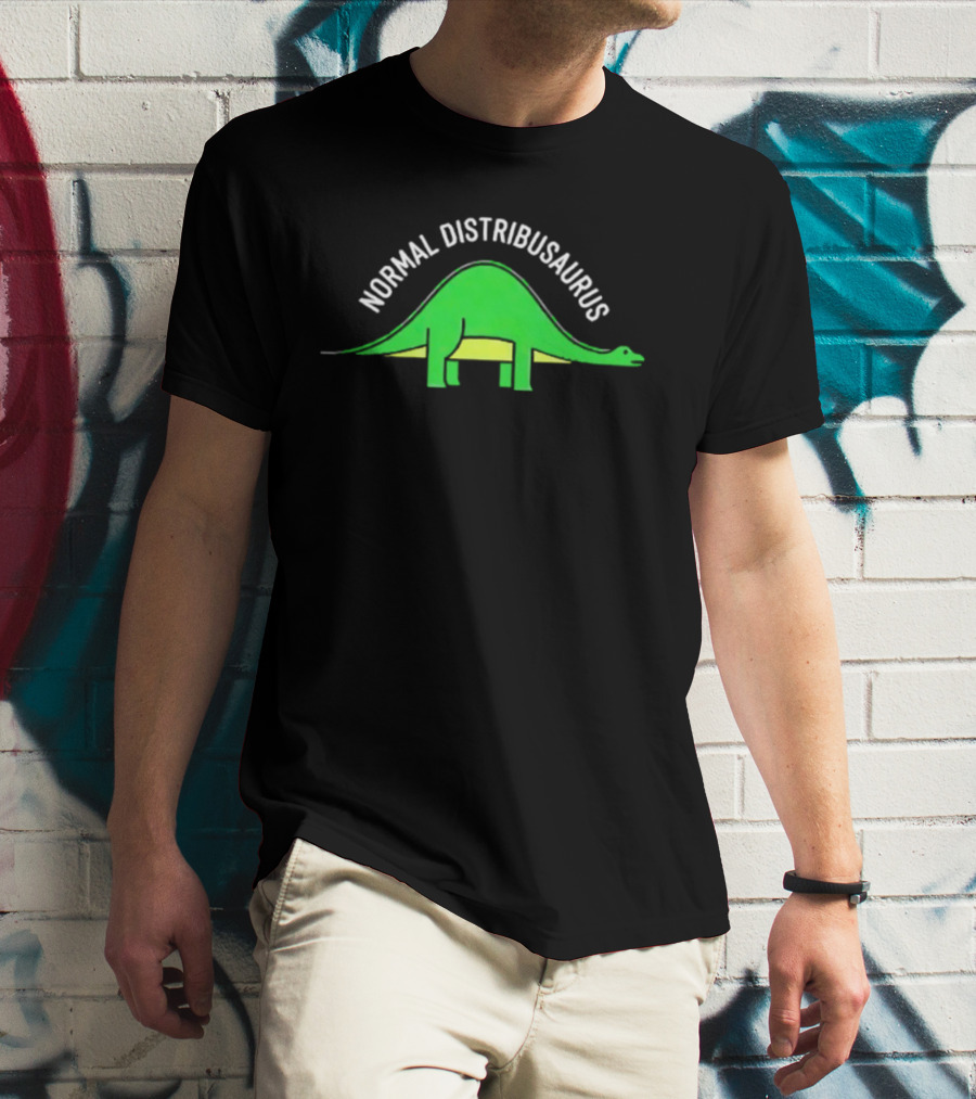 Normal Distribusaurus Dinosaur Statistics T-Shirt